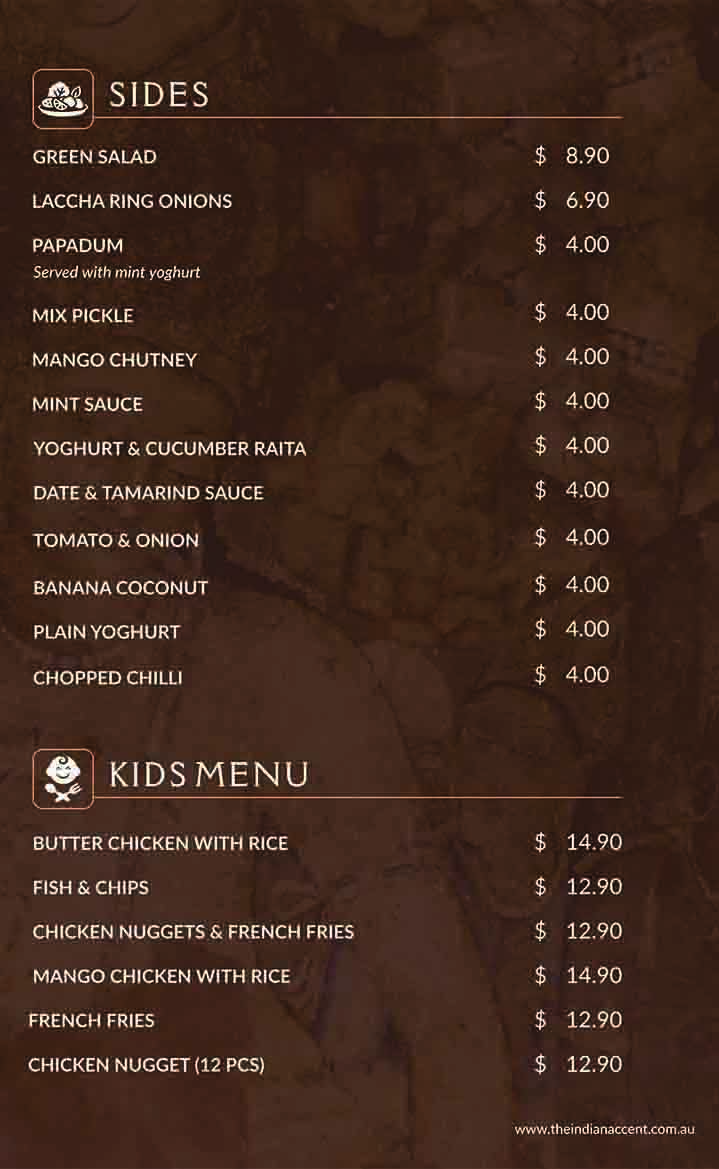 food menu
