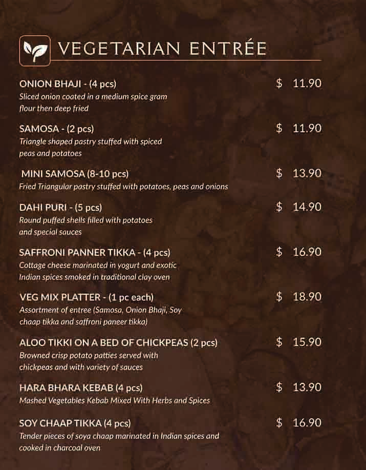 food menu